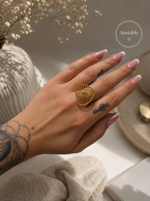 💛 Bague Cœur Rayonnant